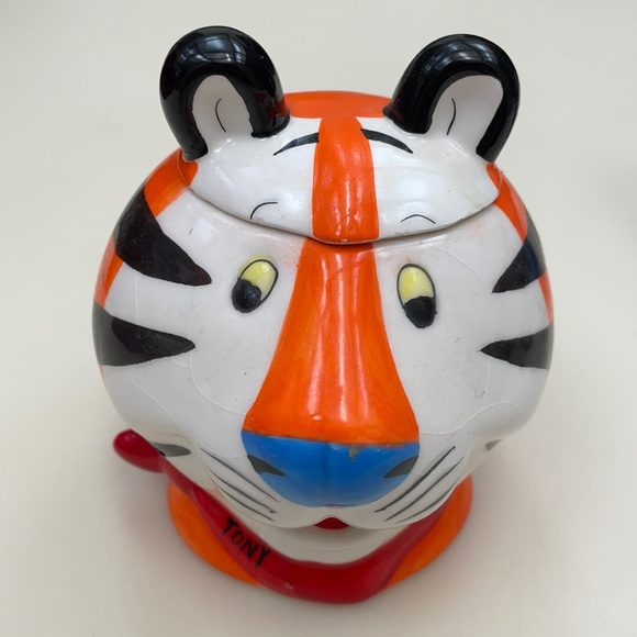 Kellogg Other - Vintage 2002 Tony the Tiger Ceramic Jar Sugar Bowl with Lid Houston Harvest